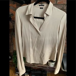 Theory silk blouse, pale pink